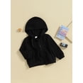 thumbnail image 3 of Bagilaanoe Toddler Baby Boy Hooded Jacket Solid Long Sleeve Zip-up Sweatshirt 12M 18M 24M 3T 4T 5T Kids Fall Casual Outwear, 3 of 8
