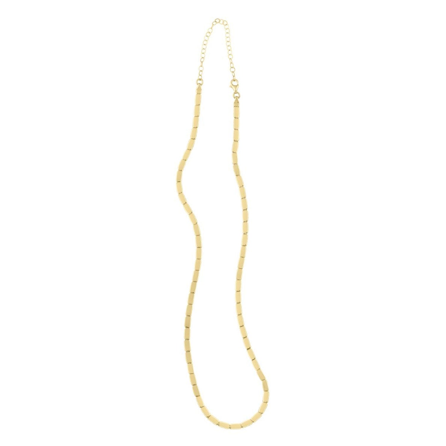 JewelStop 14k Yellow Gold Polished Finish 0.8mm Yellow Brick Chain Necklace, Pear Shaped Lobster Clasp - 18"