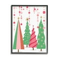 thumbnail image 2 of Stupell Industries Pink & Green Christmas Trees Holiday Painting Gray Framed Art Print Wall Art, 2 of 5