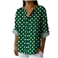 thumbnail image 2 of Abomasnow Oversized Blouses for Women Dressy Casual Button Down V Neck Shirts Loose Fit Long Sleeves Tunic Tops Summer Outfits S-3XL, 2 of 5