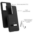 thumbnail image 4 of CoverON For Samsung Galaxy S21 Ultra 5G Phone Case, Slim Metal Kickstand Rugged Dual Layer Cover, Black, 4 of 8