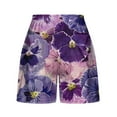 thumbnail image 5 of Puntoco Pantalones cortos casuales para mujer Pantalones cortos de vendaje con bolsillo estampado de verano para mujer, 5 of 5