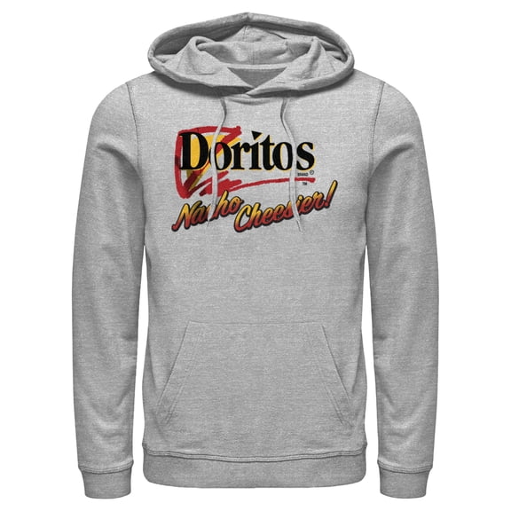 Men's Doritos Nacho Cheesier Retro Logo Pull Over Hoodie Athletic Heather 3X Large