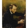 thumbnail image 2 of Gunnar Berndtson 20x23 Black Ornate Framed Double Matted Museum Art Print Titled: Portrait of Eero Jarnefelt the Painter (1892), 2 of 5