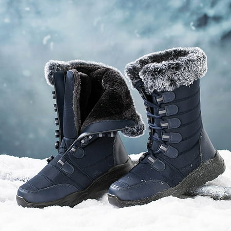 

Gubotare Rain Boots Women s Ankle Boots Thick Heel Low Heeled Booties for Women Blue 12