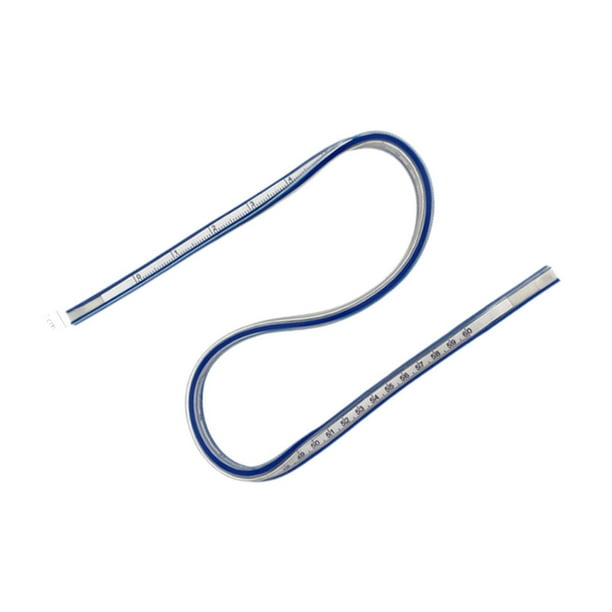 Regla curva flexible, cortador gráfico, herramienta de medición suave 60cm