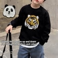 thumbnail image 2 of VNKIDY Boys Sweatshirts Kids Sequin Cartoon Graphic Pullover Long Sleeve Crewneck Loose Fit Athletic Top For Casual Daily Outdoor Activities Leisure Top Black 8-9 Years, 2 of 4