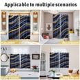 thumbnail image 6 of Marble Kitchen Curtains 96 Inch Length, Navy Blue Modern Abstract Gold Gradual Art Grommet Top Bedroom Living Room Curtains, Light Filtering Cafe Curtain Drapes 2 Panels Set 104''x96'', 6 of 9