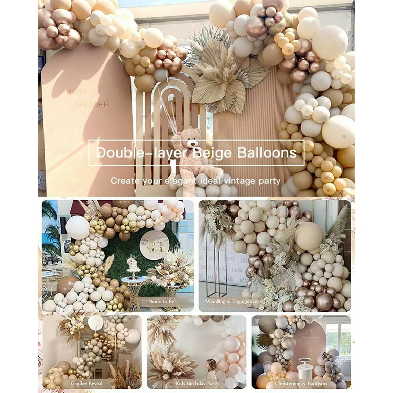 White Cream Beige Balloon Garland Baby Shower Birthday Wedding Marriage  Bridal