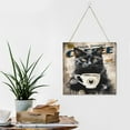 thumbnail image 6 of Black Cat & Coffee Decor Fresh Brewed Coffee Served Here Have A Cup Wall Art Wooden Hanging Sign Cat Decor Vintage Pictures for Kitchen Wall Decorations Bar Interior Decor 12"x12", 6 of 8