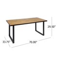 thumbnail image 3 of Christopher Knight Home Laris Outdoor 6-Seater Wood Dining Set by, 3 of 5
