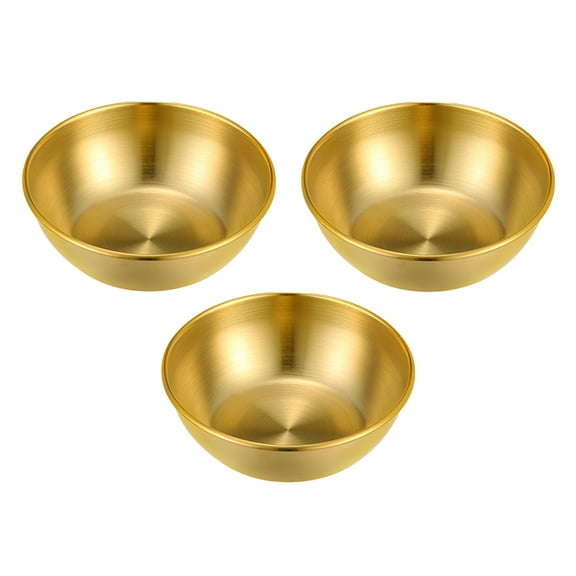 3 Pcs Stainless Steel Relish Plates Round Seasoning Dish Practical Sauce Plates