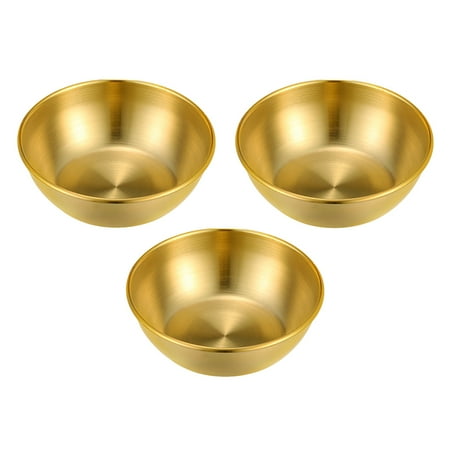 

3 Pcs Stainless Steel Relish Plates Round Seasoning Dish Practical Sauce Plates