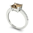 thumbnail image 2 of Solitaire with Accents Engagement Ring for Women - 1.62ct Simulated Champagne Diamond in 14K White Gold Promise Ring, 2 of 6