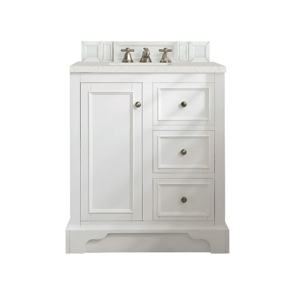 James Martin Vanities 30" Single Vanity, Bright White w/ 3 CM Lime Delight Quartz Top