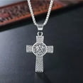 thumbnail image 3 of HOOUN Mens Masonic Cross Pendant Necklace Freemason Compass Symbol Jewelry Chain 24", 3 of 4