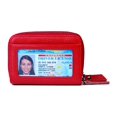 thumbnail image 2 of Walltes For Women,Genuine Leather Walltes, Women's Genuine Leather RFID Secure Spacious Cute Double-Zipper Card Wallet Small Purse with ID Window, 2 of 6