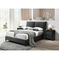 thumbnail image 5 of Beautiful 1pc Modern Charcoal Fabric Upholstered King Size Platform Bed Bedroom Furniture, 5 of 5