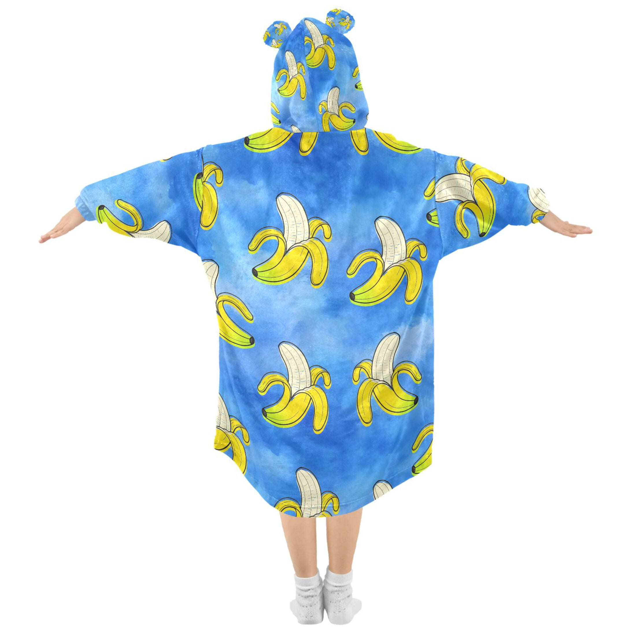 joogoo Wearable Blanket Hoodie for Bananas Tie Dye Flannel Sherpa Pocket 3-14 YR S