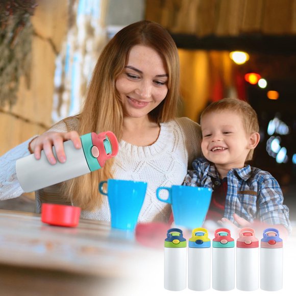 Vaidha Kids Water Bottles 12oz Custom Insulated Stainless Steel Water Bottle For Girls Boys With Name Straw Lid Customized Children Cups Gifts For School Travel 360ML