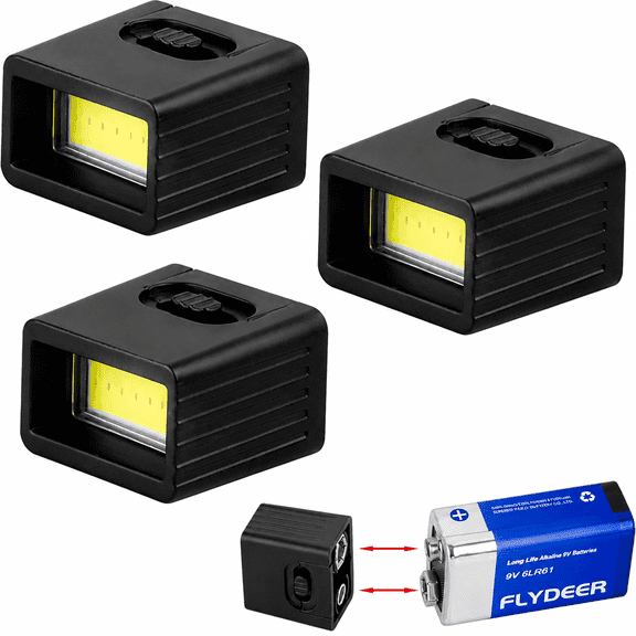 9V LED Flashlight, Mini Pocket Flashlight with COB Light, Waterproof Portable Emergency Light for Camping, Hiking and Outdoor Use ( Battery not included )