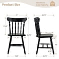 thumbnail image 2 of Dayalane Farmhouse Windsor Dining Chairs Set of 4, Antique-style Wooden Kitchen Chairs with Spindle Back & Turned Legs, Vintage Colonial Armless Side Chairs for Dining Kitchen Living Bedroom, Black, 2 of 9