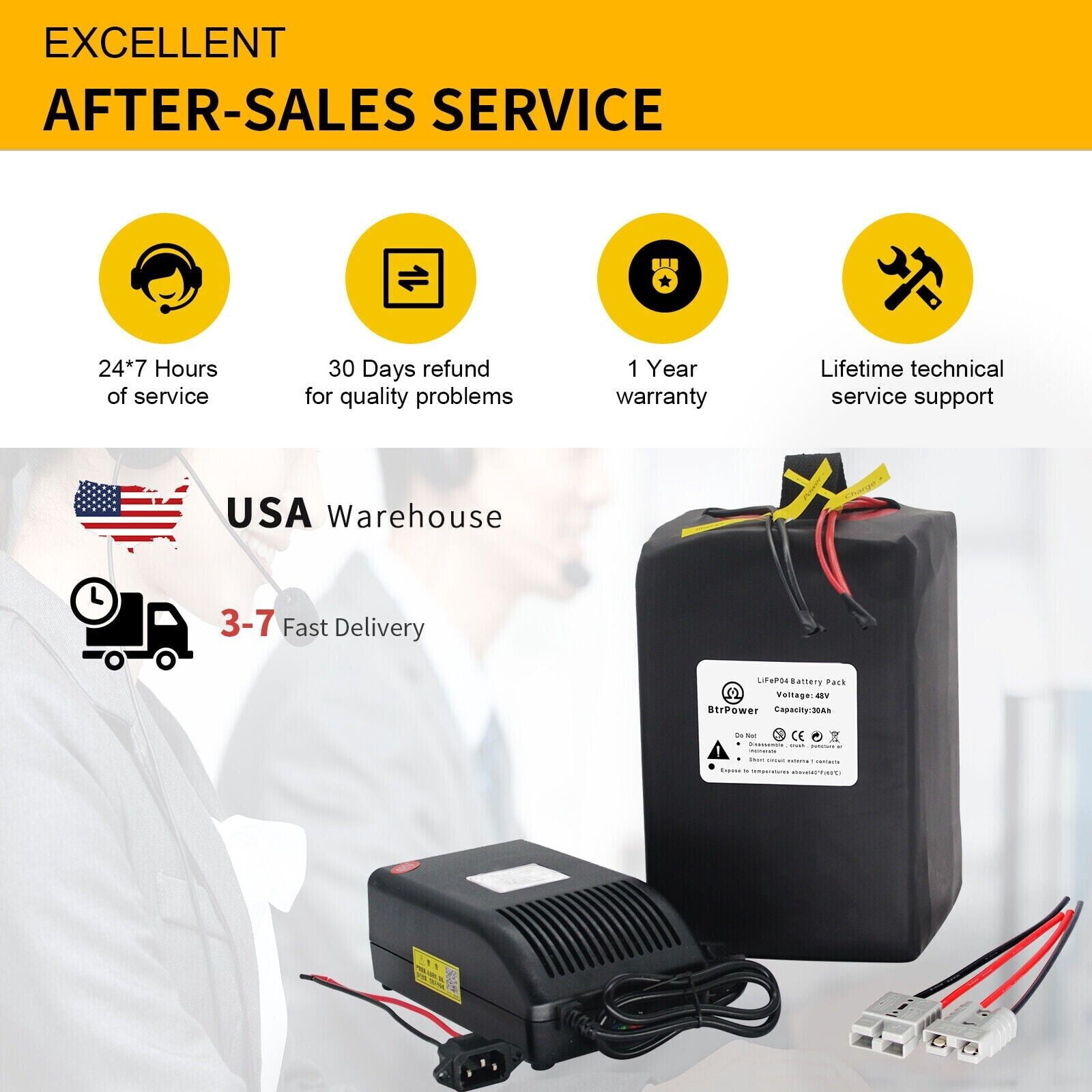 Ebike Battery 48V 30Ah Electric Bike Lifepo4 Lithium Battery for Scooter Motor