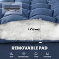 thumbnail image 4 of Outsunny Camping Cot with Pad, 32" Extra Wide Folding Cots, Blue, 4 of 10