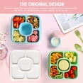 thumbnail image 3 of Caperci Original Lunchable Snack Containers for Kids & Adults - 5 Compartments Bento Snack Boxes with 4 Leakproof Small Containers, Wheat Straw, BPA-Free, Set of 4 (Vintage Colors), 3 of 8