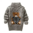 thumbnail image 1 of Chandail d'Hiver pour Garçon Fille Cartoon Bear Tricoté Col Bas, 1 of 7