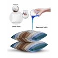 thumbnail image 6 of 1 Pack Outdoor Throw Pillow, Blue Brown Waterproof Pillow with Insert Included, Farmhouse Wood Grain Vintage Vertical Striped Decorative Accent Cushion Sofa Pillows for Patio Porch, 18 x 18 In, 6 of 8