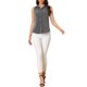 thumbnail image 2 of CAMISA SIN MANGAS DE BOTONES PARA MUJER INSPIRAR CHIC CON CUELLO DE SOLAPA Y ESCOTE EN V TUNIC DE DENIM CHAMBRAY TALLA XL GRIS OSCURO, 2 of 6