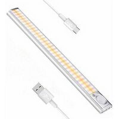 Luz de gabinete inalámbrica de 160 LED, tira de luz LED de cocina, iluminación LED debajo del gabinete de cocina, luz nocturna con sensor de movimiento, carga USB para armario, escalera,