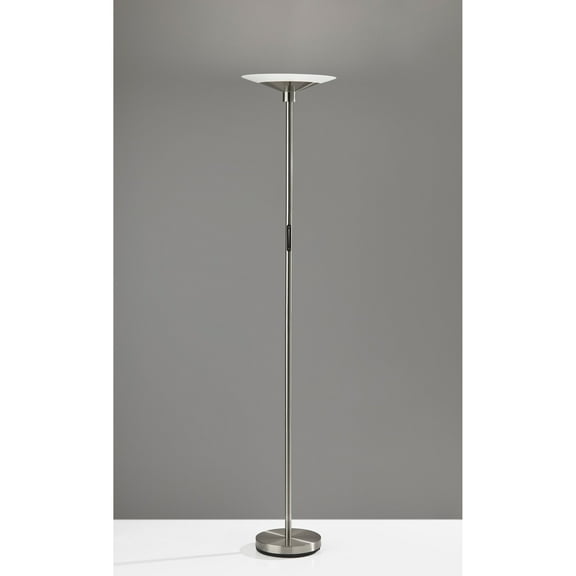 Adesso Solar 71" Touch Switch Dimmable LED Torchiere Floor Lamp with Frosted Glass Shade