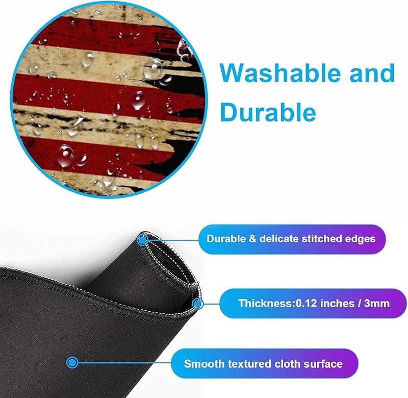 Large Extended Gaming Mouse Pad with Stitched Edges, Non-Slip Waterproof Rubber Base Mouse Pad for Office, Computer, Keyboard, Laptop and Home Desk Pad 35.4 x 15.7 x 0.12 Inch