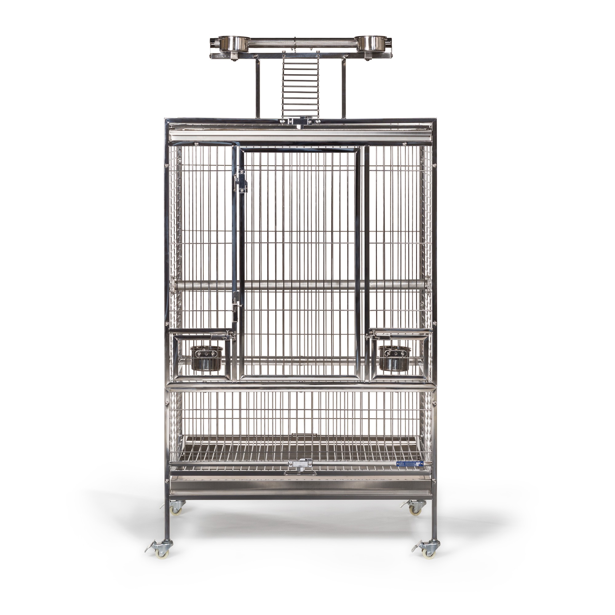 Prevue Pet Products Large Stainless Steel Playtop Bird Cage in Silver Finish 3455