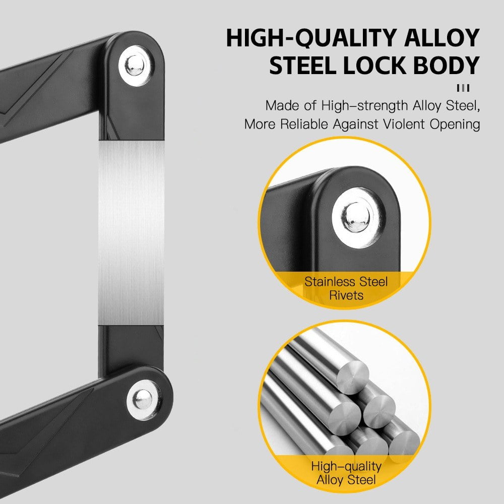 BENGGUO Portable Folding Bike Lock 76.7cm for Bicycle and Motorcycle