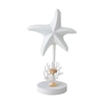 thumbnail image 1 of Colección de esculturas de madera con forma de estrella de mar, adorno rústico de escritorio para sala de estar Blanco, 1 of 9
