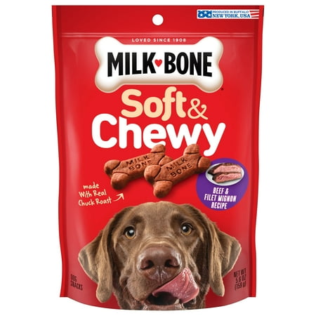 UPC: 0079100900114 | Milk-Bone Soft and Chewy Dog Treats  Beef & Filet Mignon Recipe With Chuck Roast  5.6oz Bag