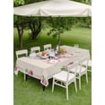 thumbnail image 3 of Watercolor Easter Outdoor Tablecloth - 60x102 Inch Rectangle Dining Table Cover, Cute Rabbits Ears Flowers Bow Spring Beige Waterproof Outdoor Table Cloth with Umbrella Hole & Zipper for Picnic/Patio, 3 of 7
