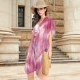 thumbnail image 4 of Pink Starry Sky Women's Swimwear Cover Up Summer Cardigan Beach Pool Cover Up Loose for Swimsuits Casual Wear, 4 of 7