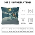 thumbnail image 5 of Winter Emoji Decorative Throw Pillow Case Christmas Theme Forest Fox Rabbit Reindeer Snowy Mountains, Cushion Cover for Couch Living Room Car,  Slate Blue and Pale Orange, 5 of 5