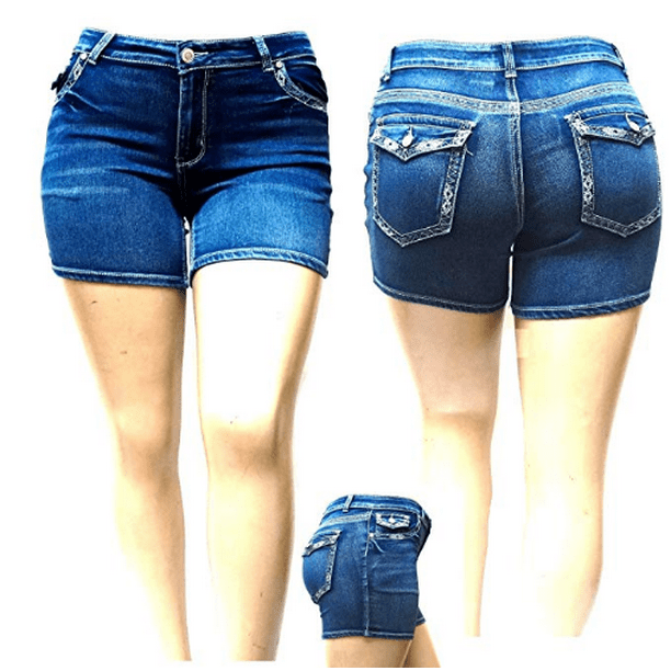 Jack David Premium Women's Plus Size Blue Denim Jeans Shorts Stretch  (SB-N595) - Walmart.com