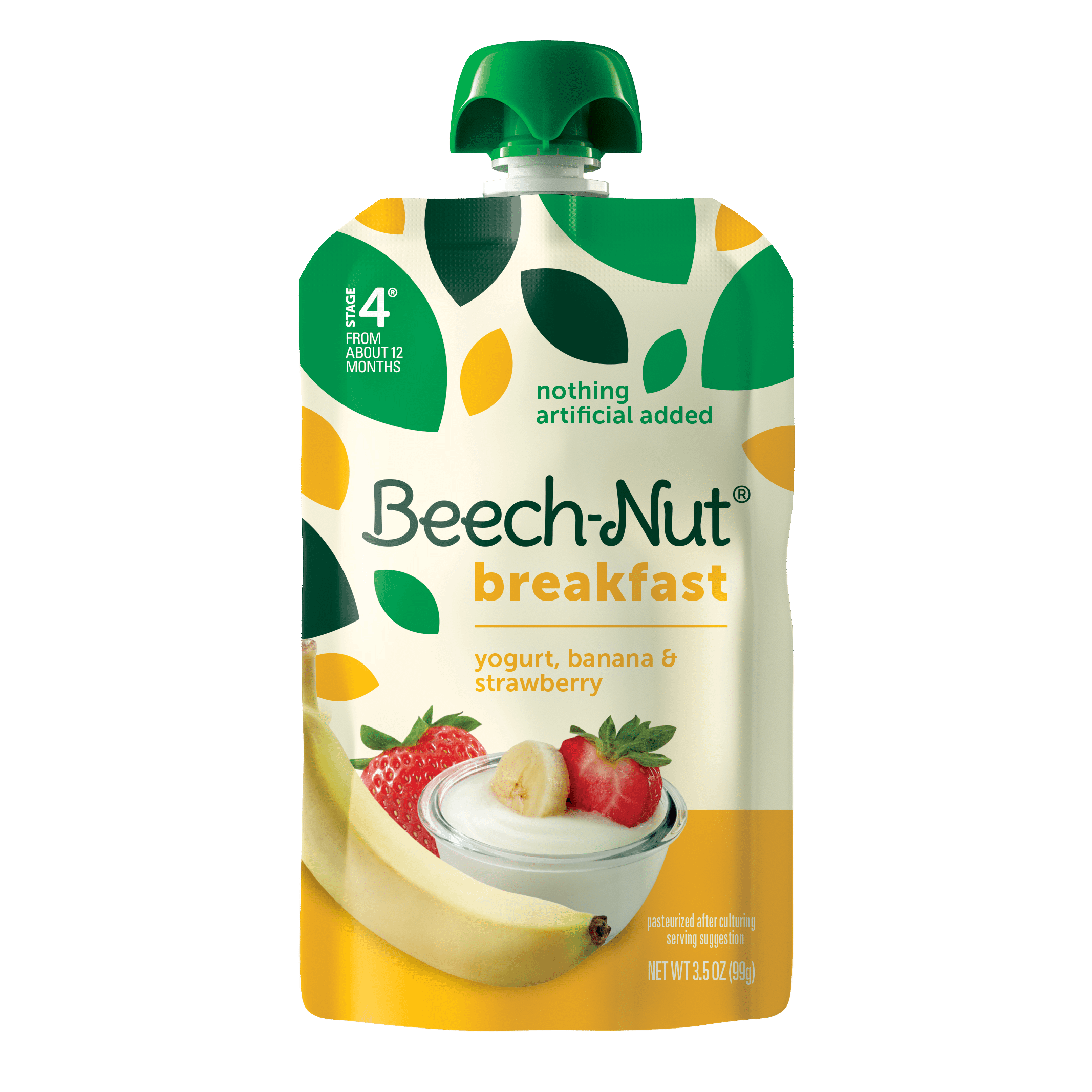 Beech-Nut Breakfast Stage 4, Yogurt Banana & Strawberry Baby Food, 3.5 oz Pouch