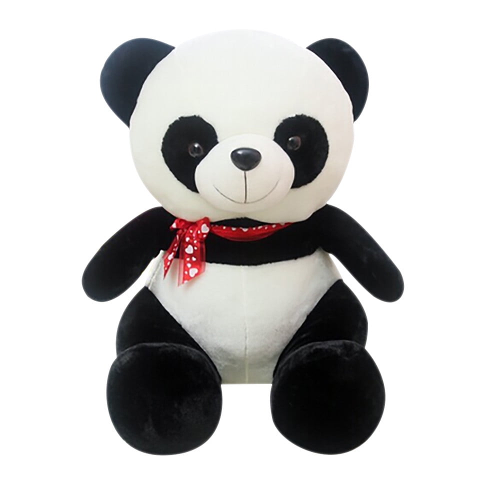 nice plush toy stuffed doll cute soft white black bear panda bedtime story 1pc 