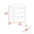 thumbnail image 3 of DEPOT E-SHOP Oasis Nightstand, Two Shelves, Four Legs, Countertop-White, For Bedroom, 3 of 5