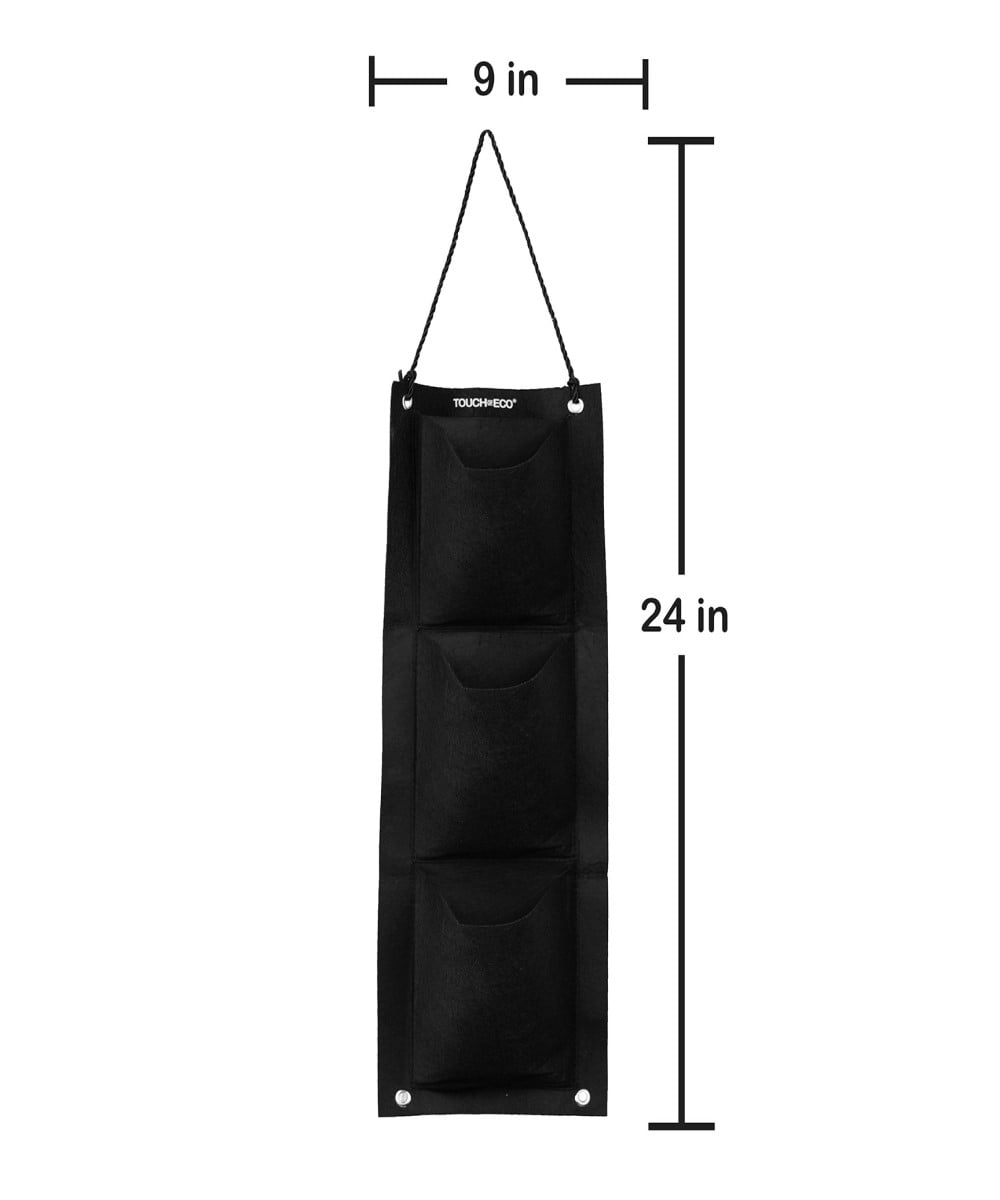 Organic Sweet Bell Pepper Seed Hanging Garden Kit - 3 Pocket Planter Bag with Coco Fiber Soil Block
