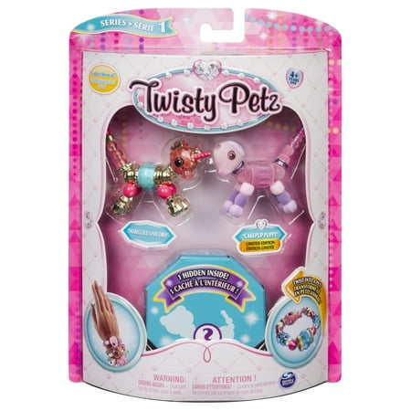 Twisty Petz - 3-Pack - Marigold Unicorn, Cakepup Puppy and Surprise Collectible Bracelet Set for Kids