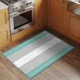 thumbnail image 2 of 2x3 Ft Entryway Area Rug, Turquoise Grey Stripe Kitchen Rug Runner Washable Floor Mat, Modern Art Horizontal Striped Non Slip Indoor Door Mat Throw Carpet for Bathroom Living Room Bedroom, 2 of 8