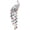 Peacock Bird, variant on Silver-Tone Multicolor CZ Peacock Brooch for Women – Long Dangle Feather Pin with Sparkling Accents, Elegant Jewelry Gift for Mom & Wife